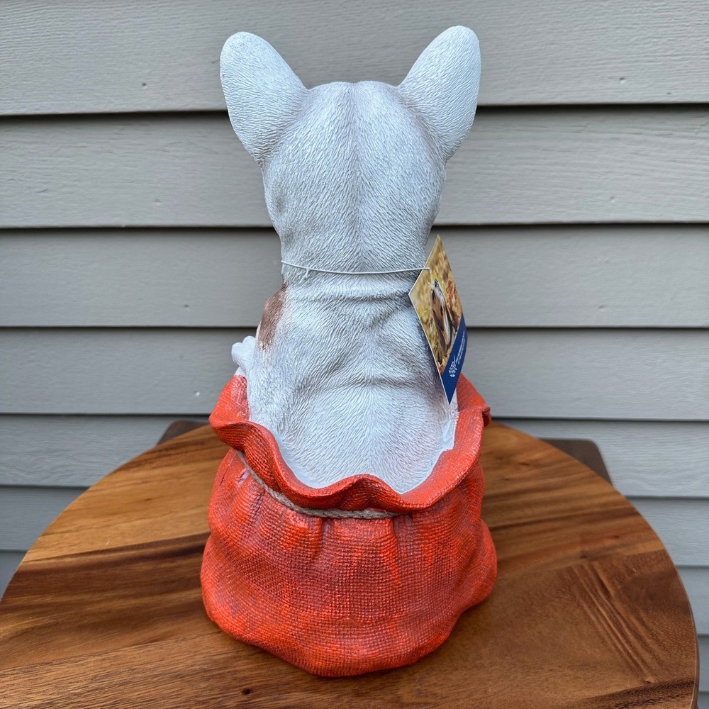 Humane Society French Bulldog Halloween Trick or Treat Sack Figurine 14in White - Picture 7 of 14